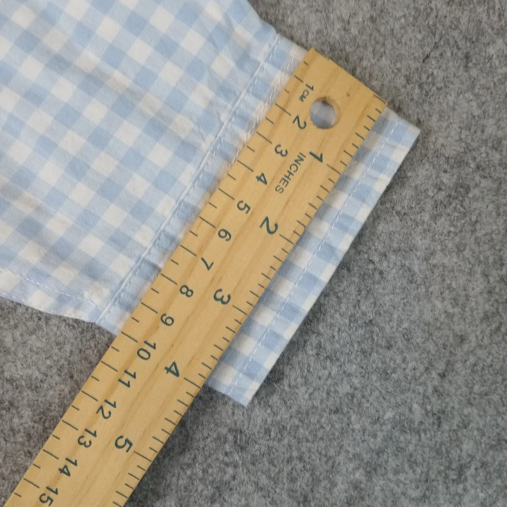 The Children's Place Shirt Boys XXL 16 Whirlwind Blue Gingham Button Down NEW